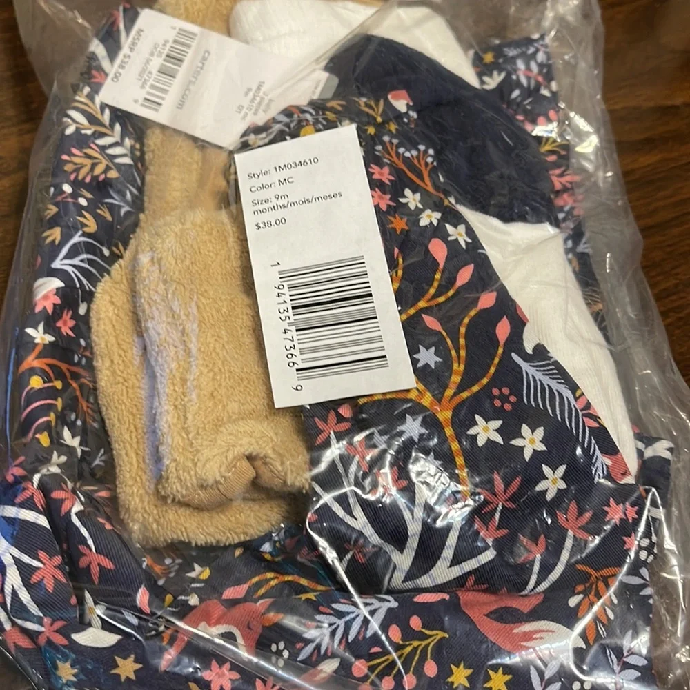 Baby Girl Carter's 3-Piece Dress, Vest & Socks Set Size 9 Months Retail $38